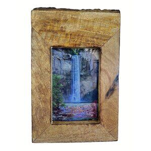 Design Guild 4 x 6 Wood Photo Frame Live Edge Top Portrait Lodge Cabin Rustic